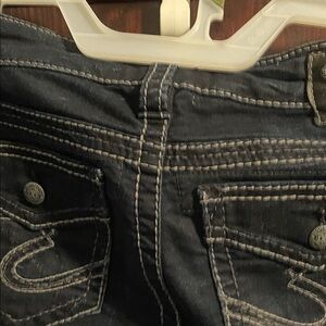 Silver Suki Super stretch Dark Blue Denim Jeans with Contrast Stitching